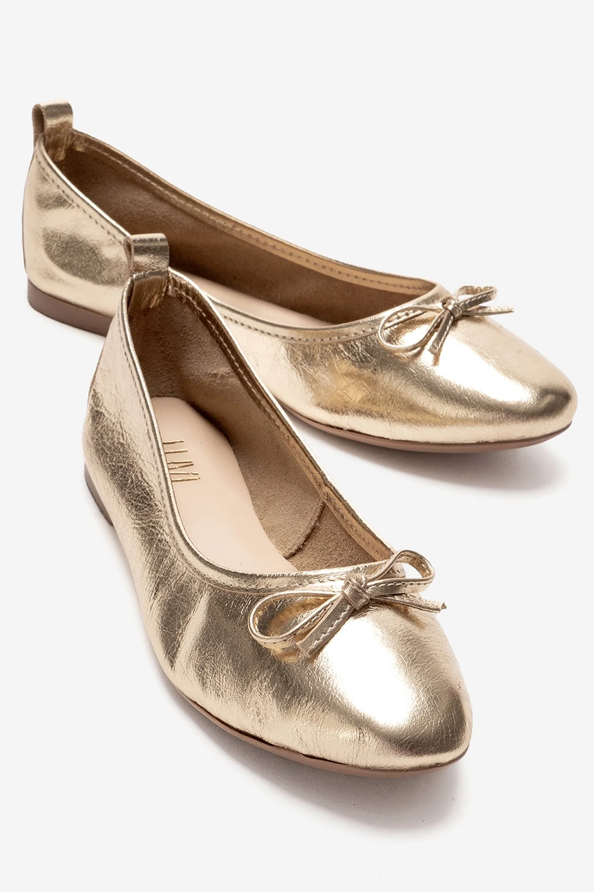 01 - Gold Genuine Leather Ballet Flat (Women)