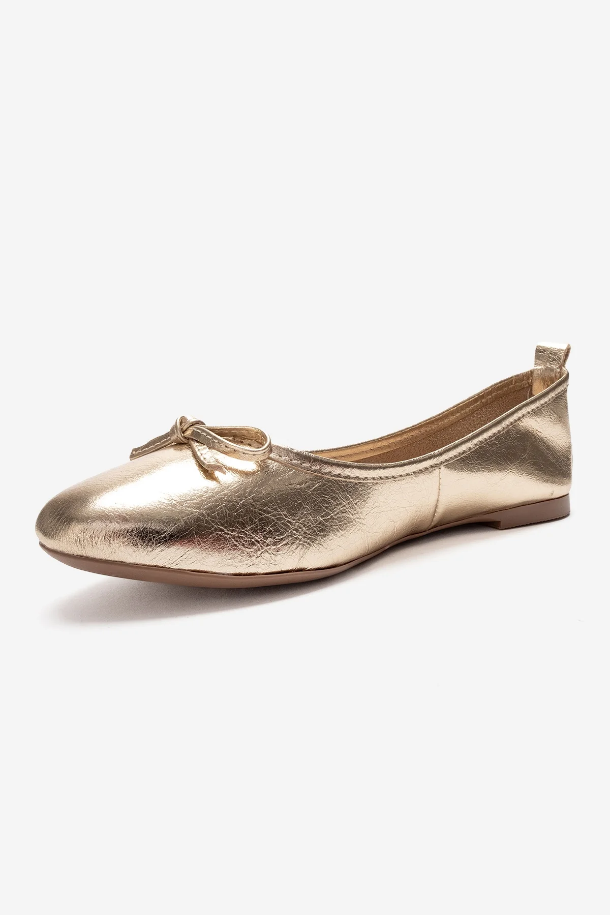 01 - Gold Genuine Leather Ballet Flat (Women) - Image 4
