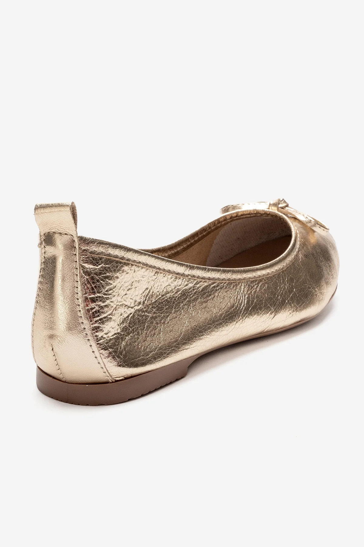 01 - Gold Genuine Leather Ballet Flat (Women) - Image 5