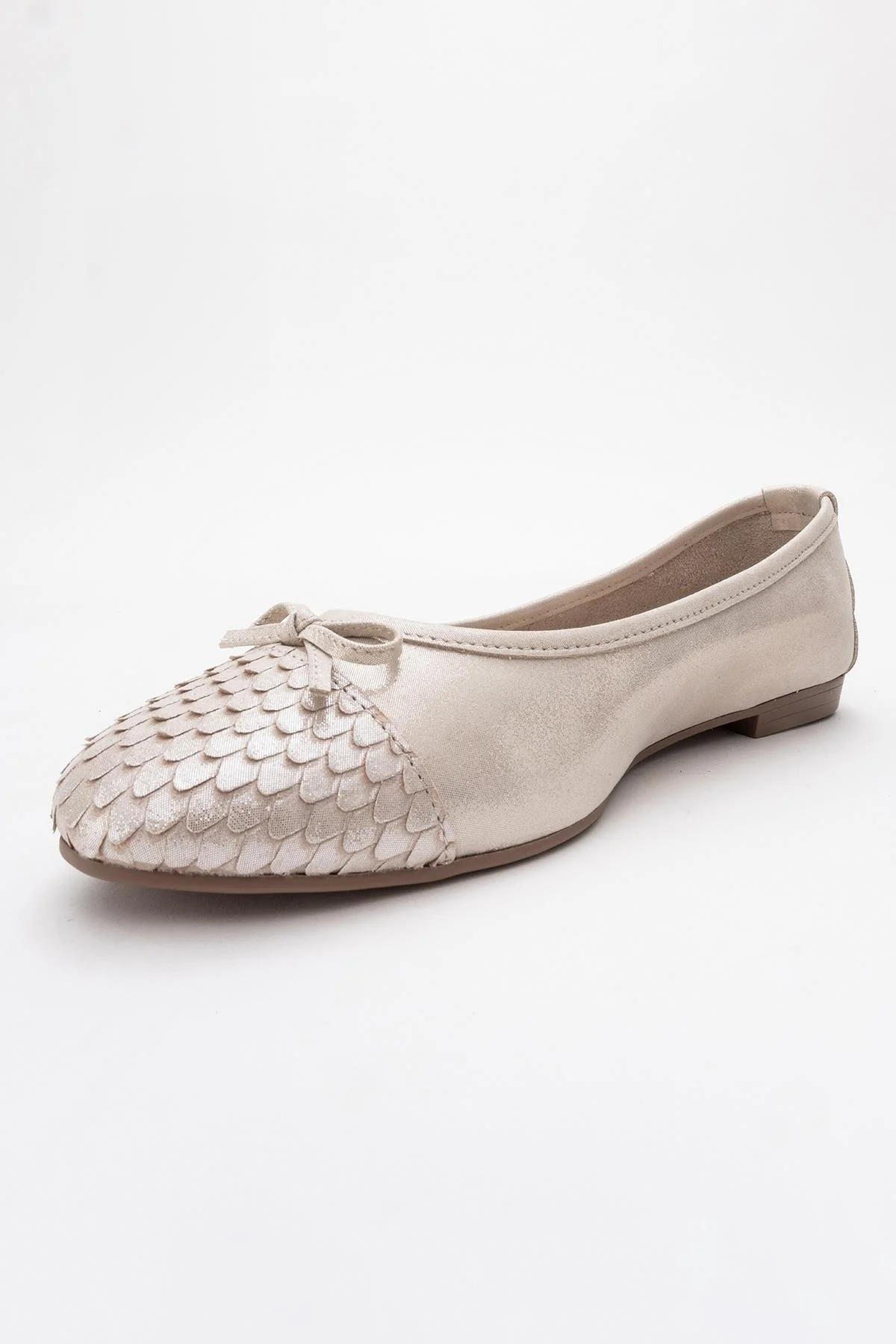 02 - Beige Glitter Genuine Leather Ballet Flat (Women) - Image 10