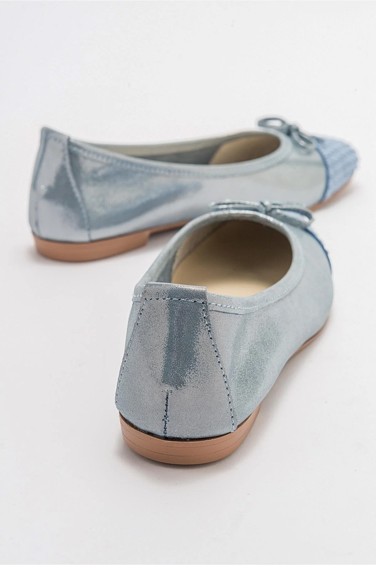 02 - Blue Glitter Genuine Leather Ballet Flat (Women) - Image 6