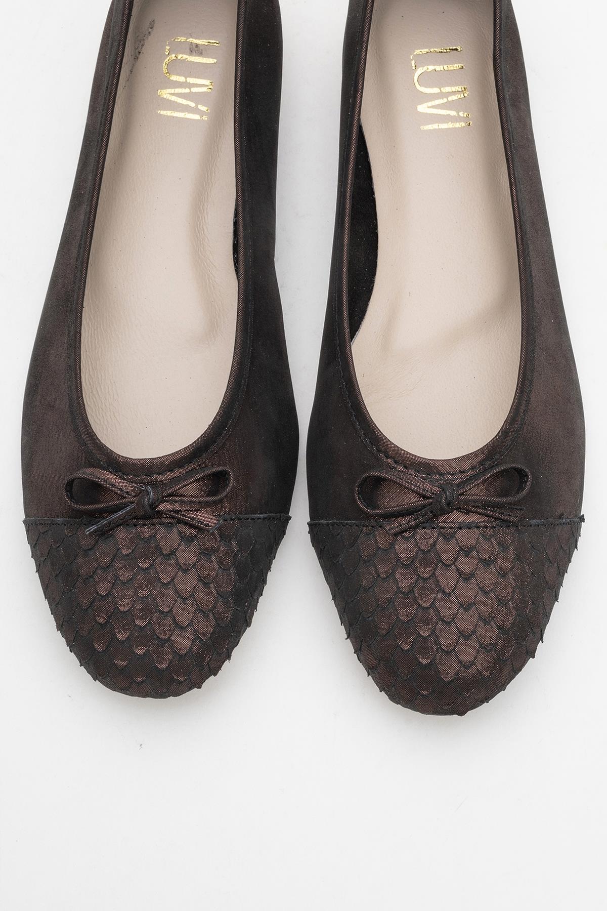 02 - Copper Metallic Genuine Leather Ballet Flat (Women) - Image 2