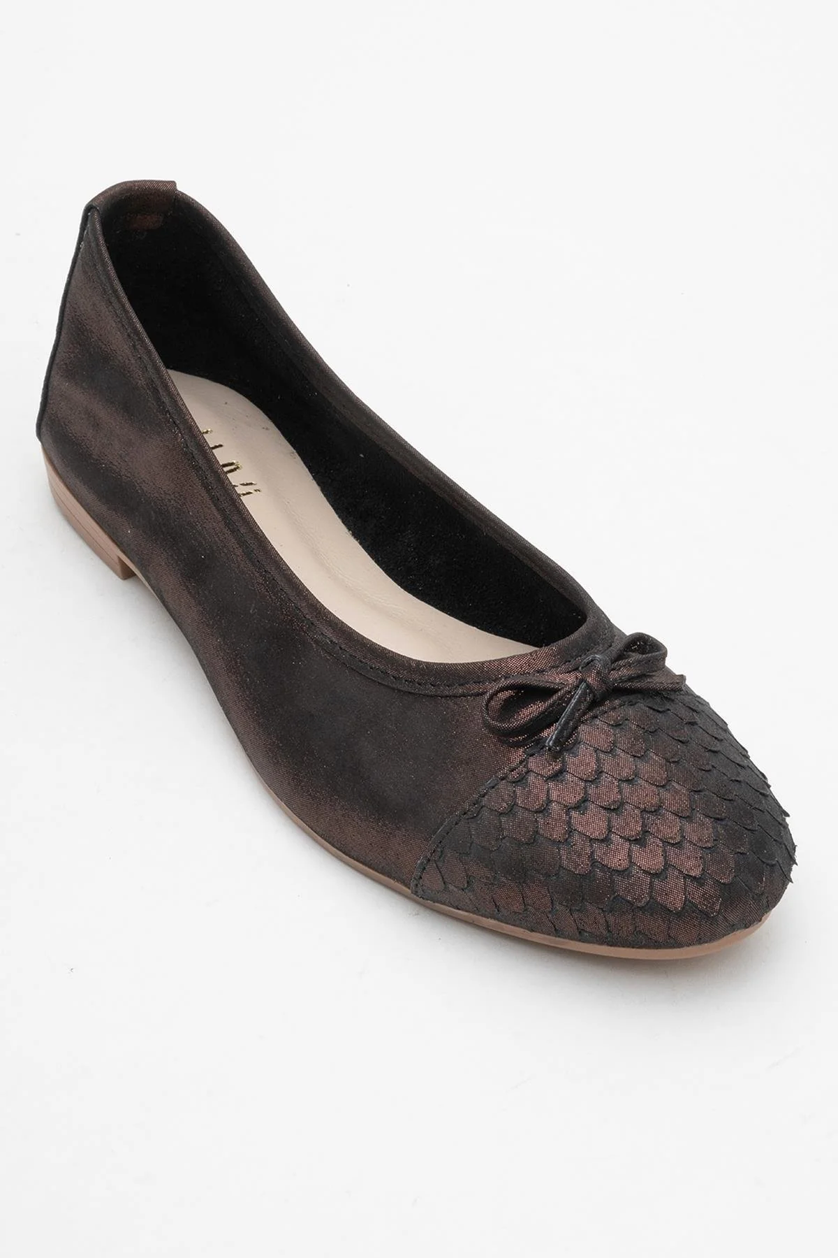 02 - Copper Metallic Genuine Leather Ballet Flat (Women) - Image 3