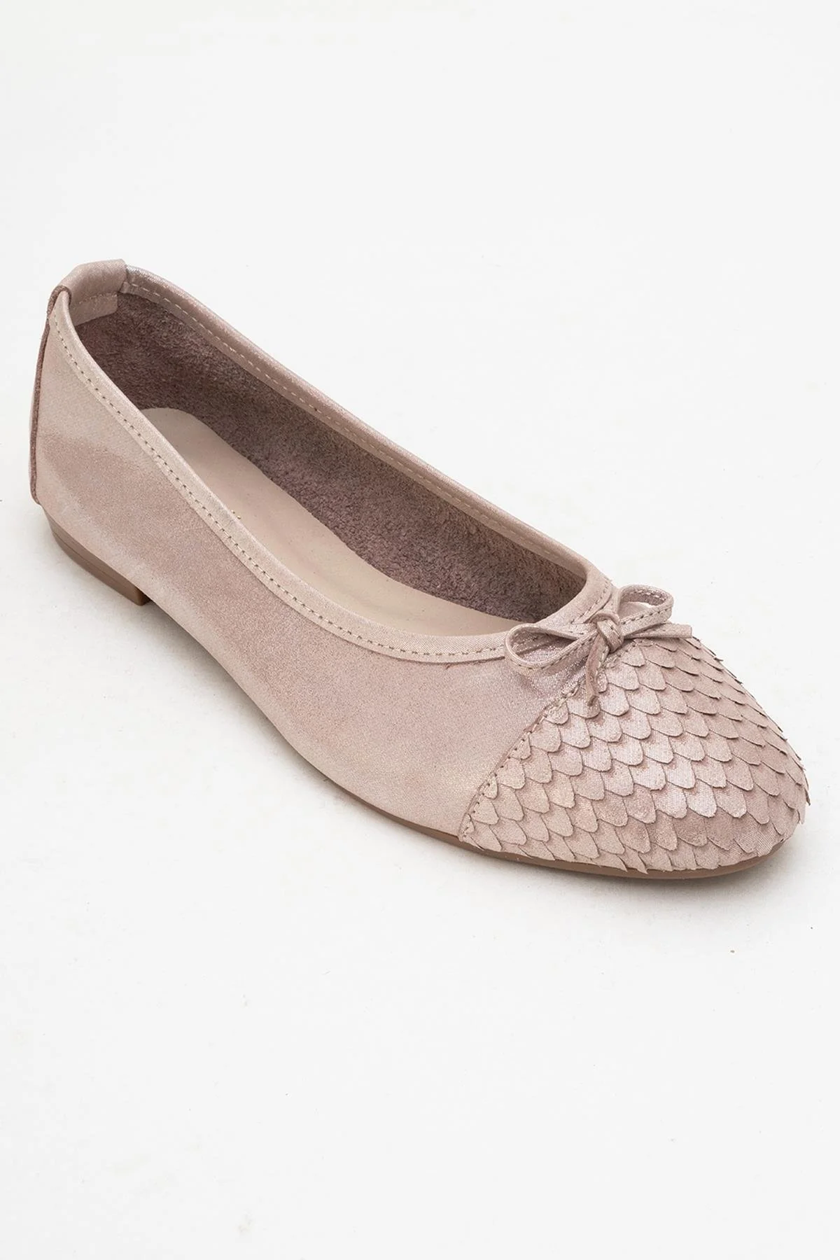 02 - Taupe Genuine Leather Ballet Flat (Women) - Image 3
