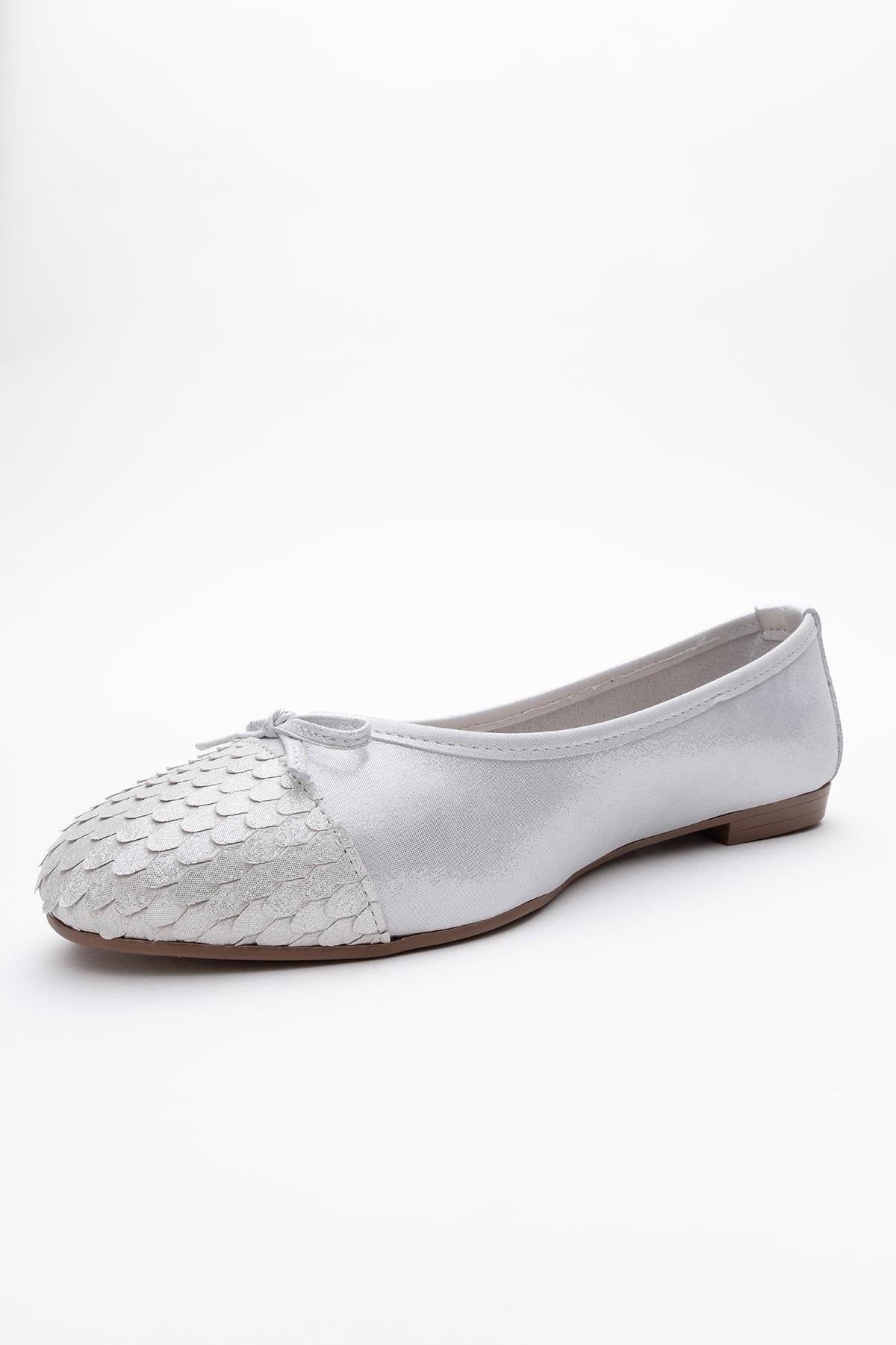 02 - White Genuine Leather Ballet Flat (Women) - Image 4