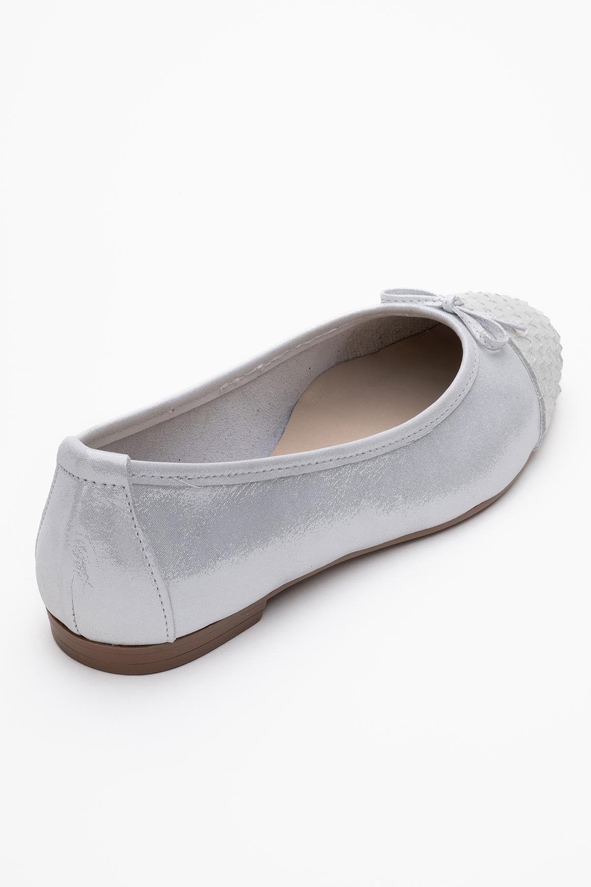 02 - White Genuine Leather Ballet Flat (Women) - Image 5