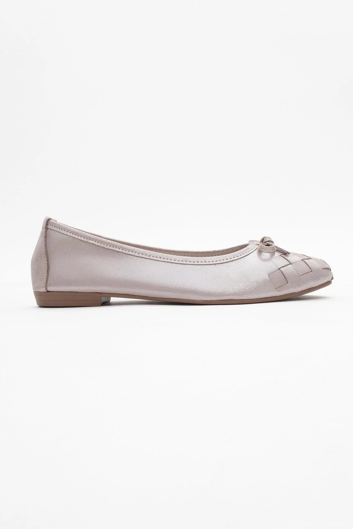 03 - Beige Glitter Genuine Leather Ballet Flat (Women) - Image 6