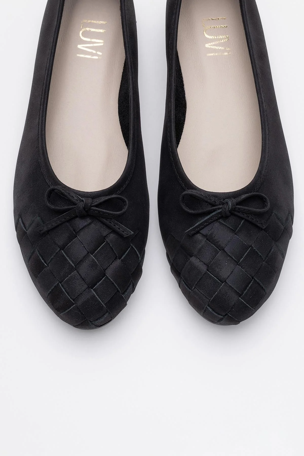 03 - Black Glitter Genuine Leather Ballet Flat (Women) - Image 2