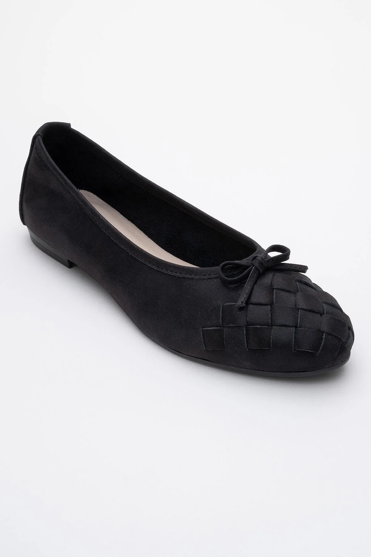 03 - Black Glitter Genuine Leather Ballet Flat (Women) - Image 3