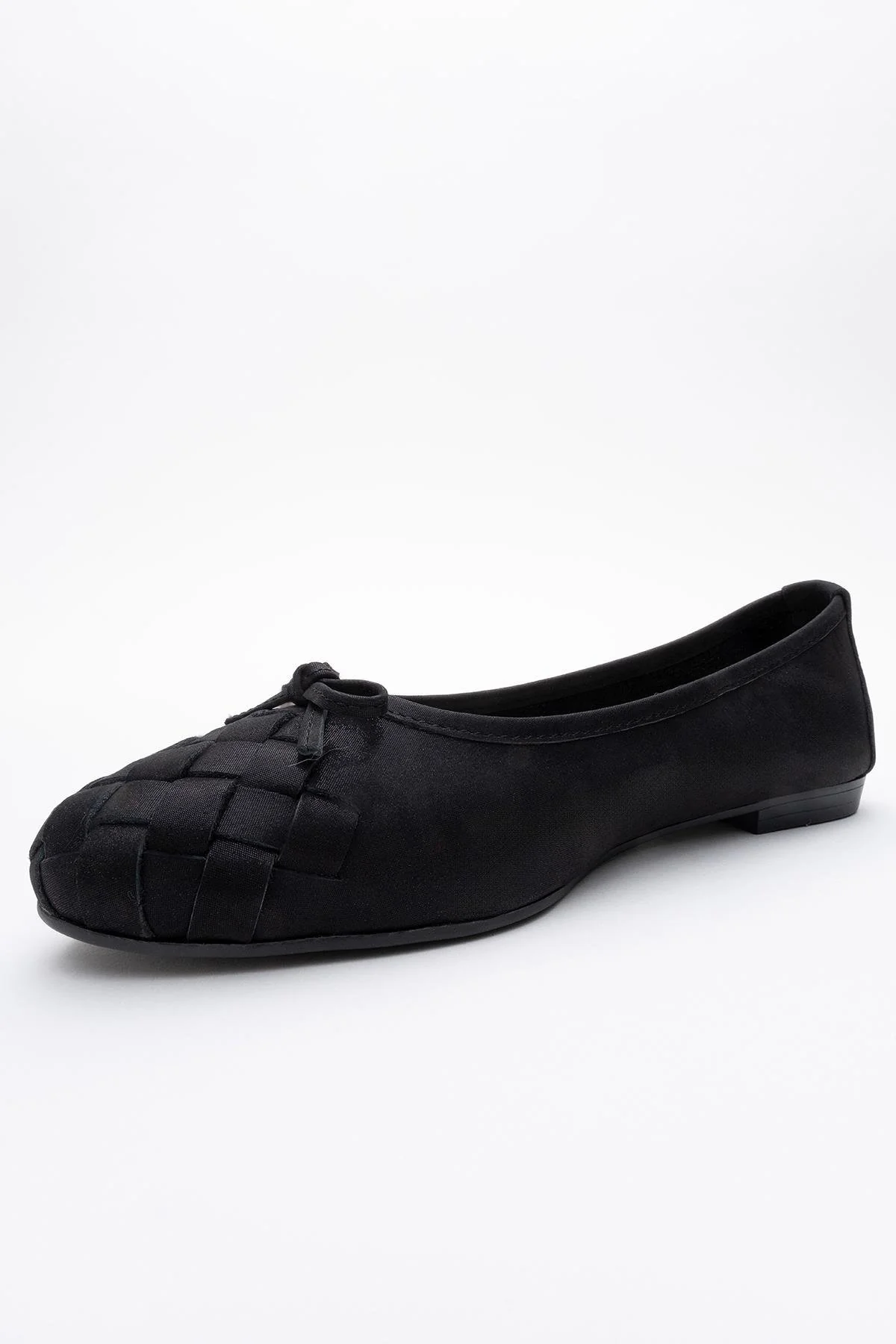 03 - Black Glitter Genuine Leather Ballet Flat (Women) - Image 4