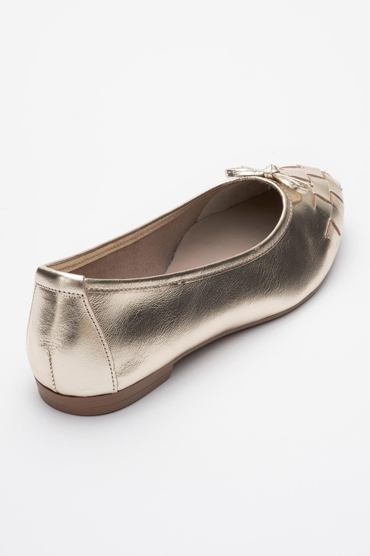 03 - Gold Genuine Leather Ballet Flat (Women) - Image 5