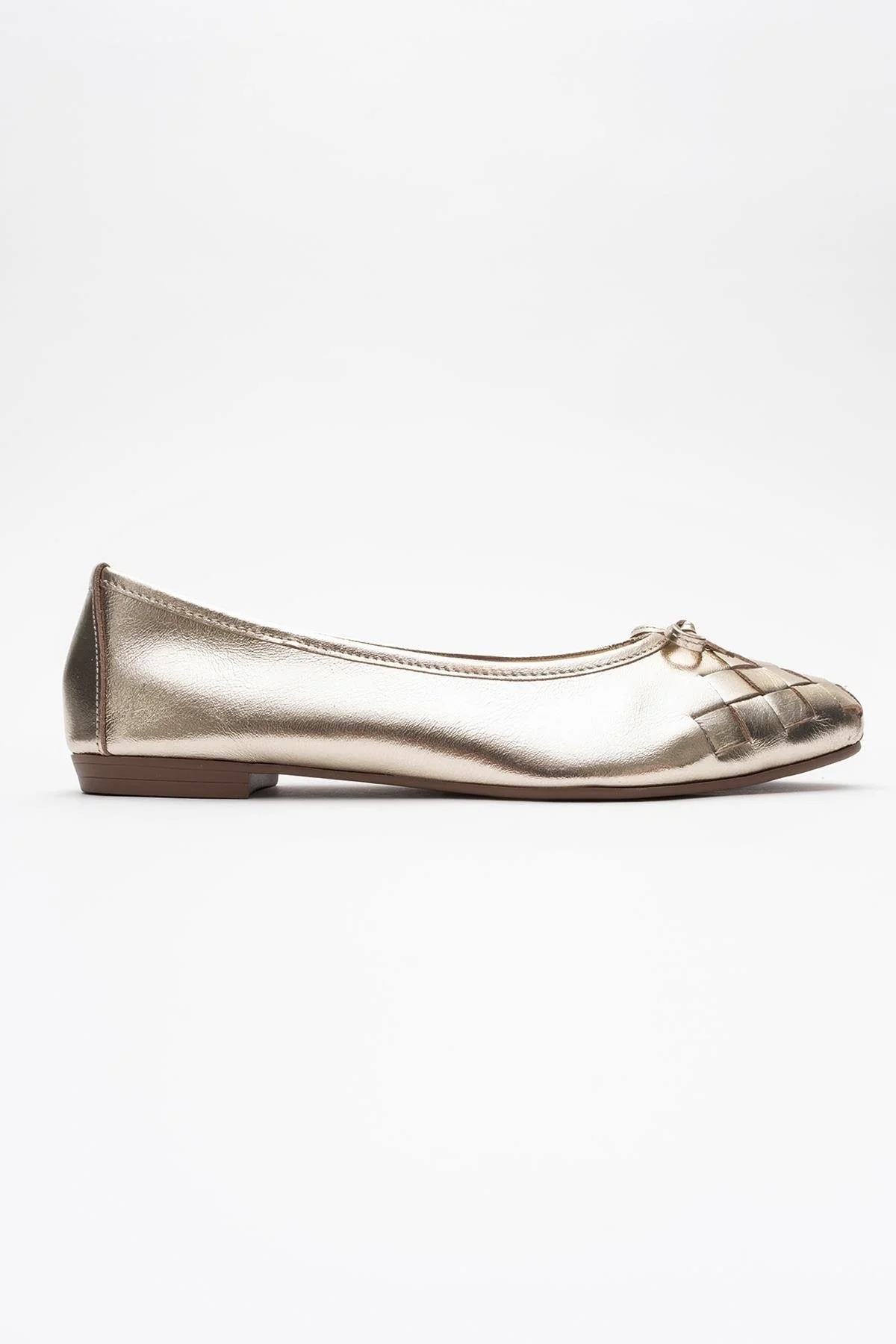 03 - Gold Genuine Leather Ballet Flat (Women) - Image 6