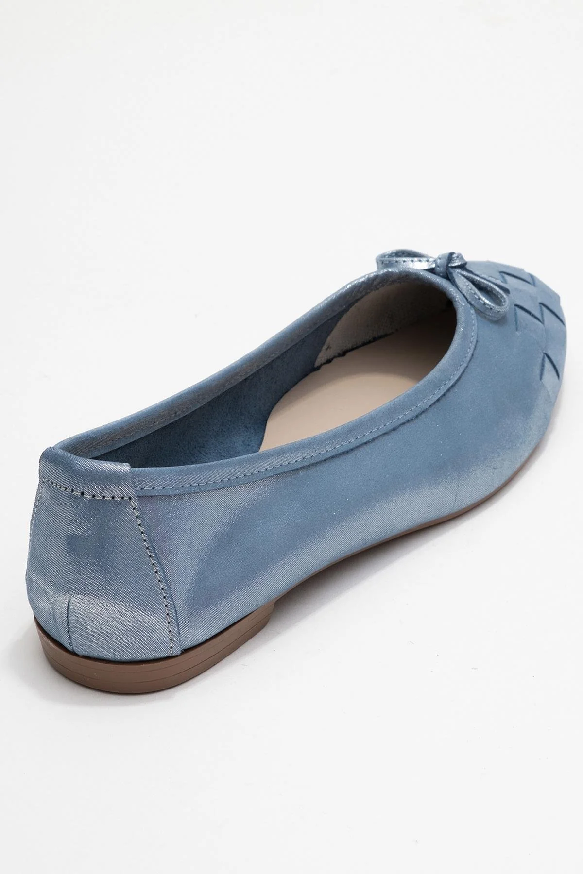 03 - Metallic Blue Genuine Leather Ballet Flat (Women) - Image 5