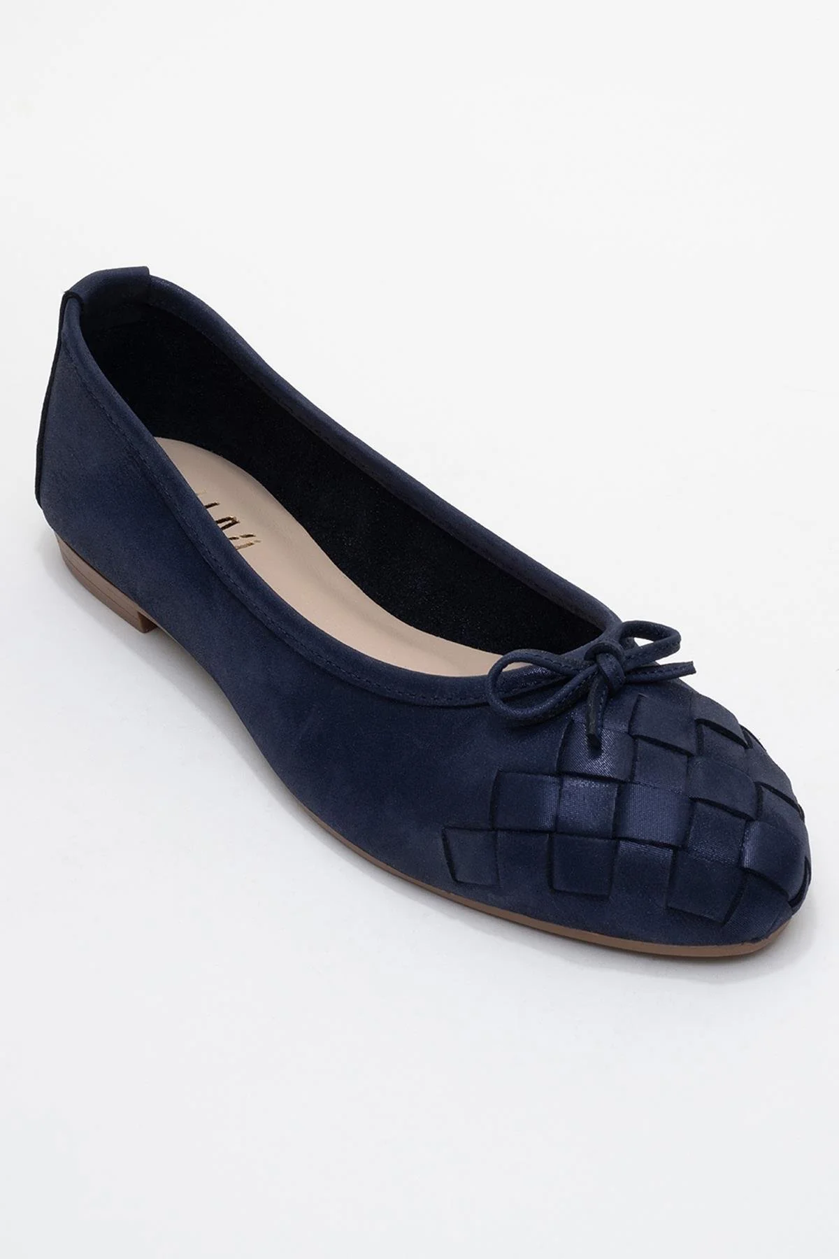 03 - Navy Glitter Genuine Leather Ballet Flat (Women) - Image 3