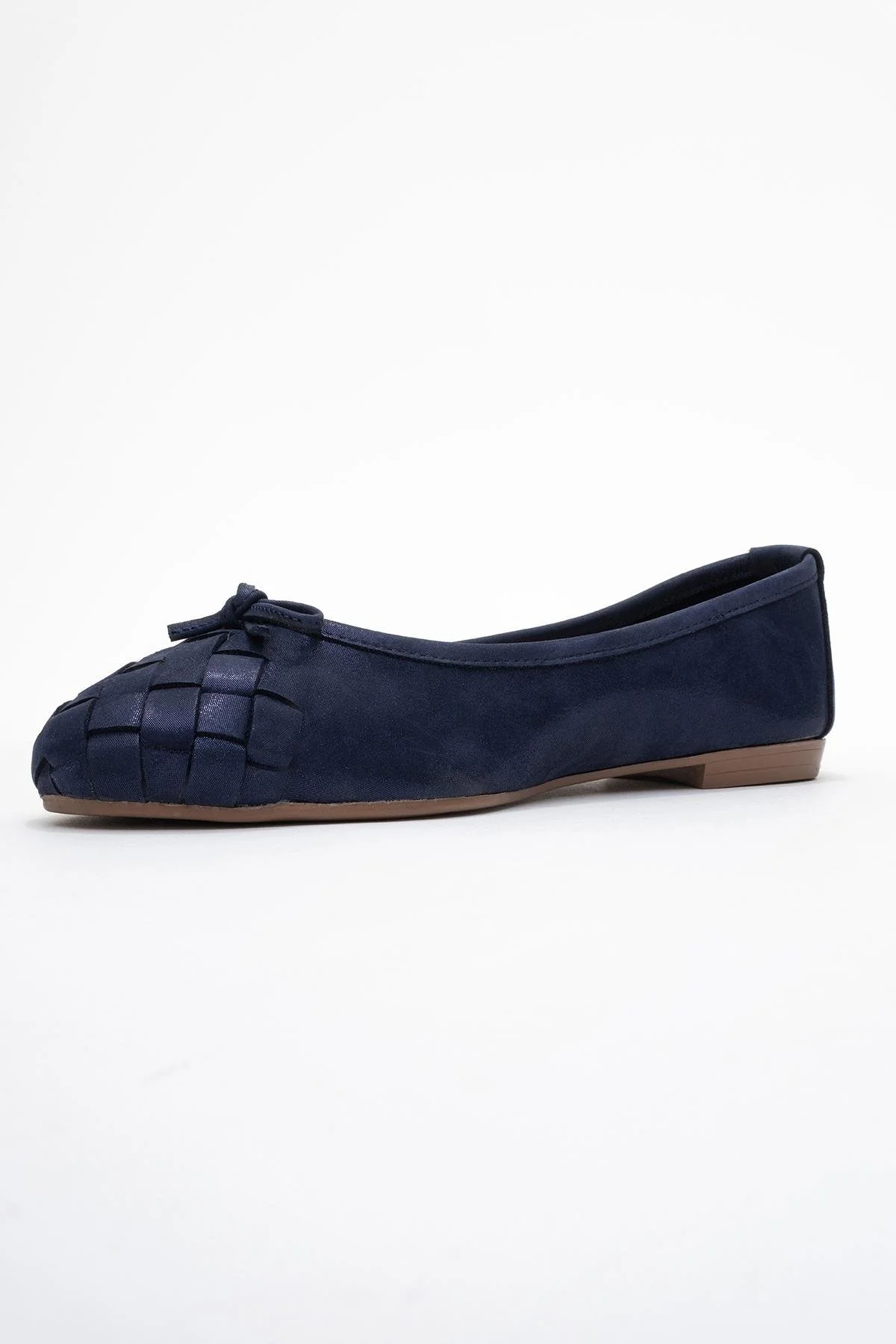 03 - Navy Glitter Genuine Leather Ballet Flat (Women) - Image 4