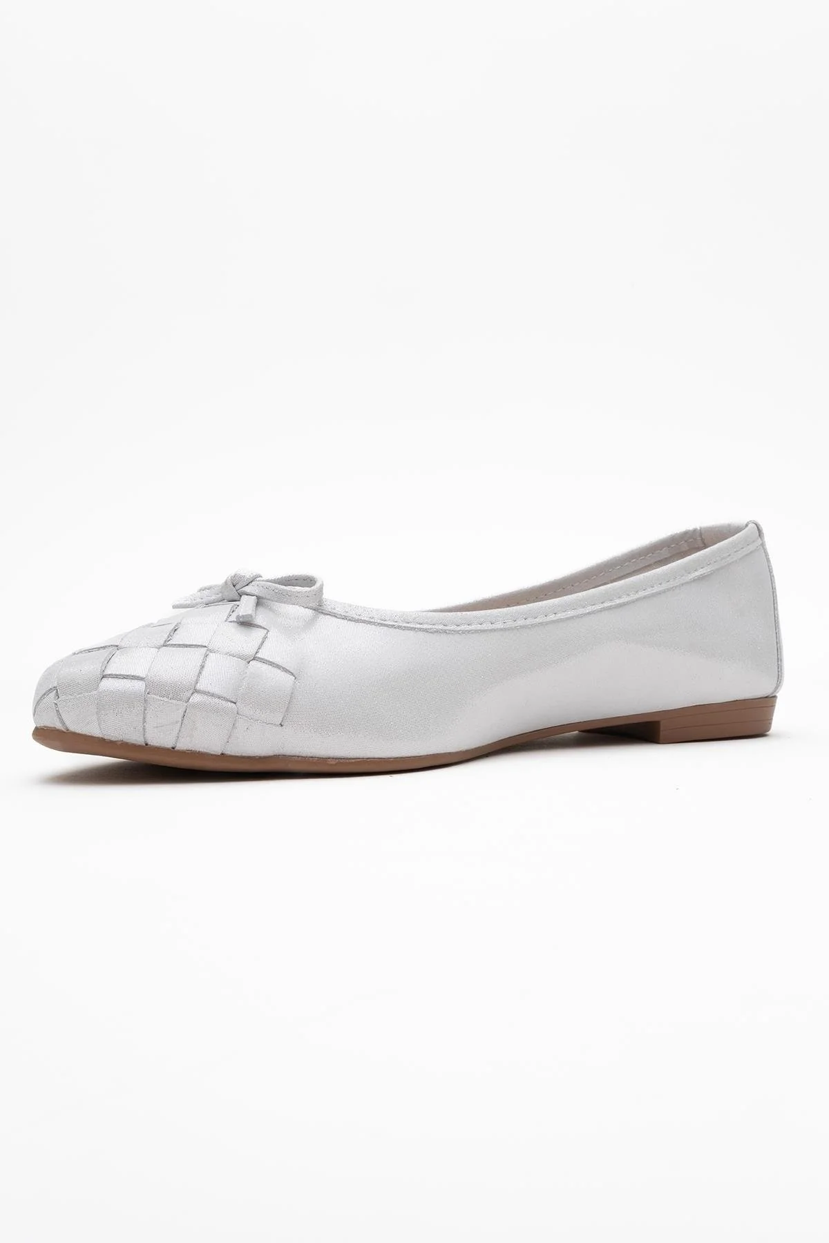 03 - White Glitter Genuine Leather Ballet Flat (Women) - Image 4