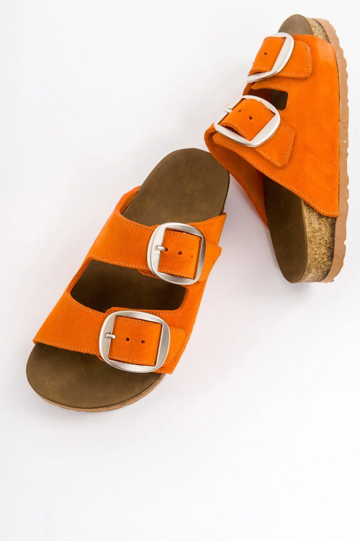 101 - Orange Suede Genuine Leather Slipper (Women) - Image 3
