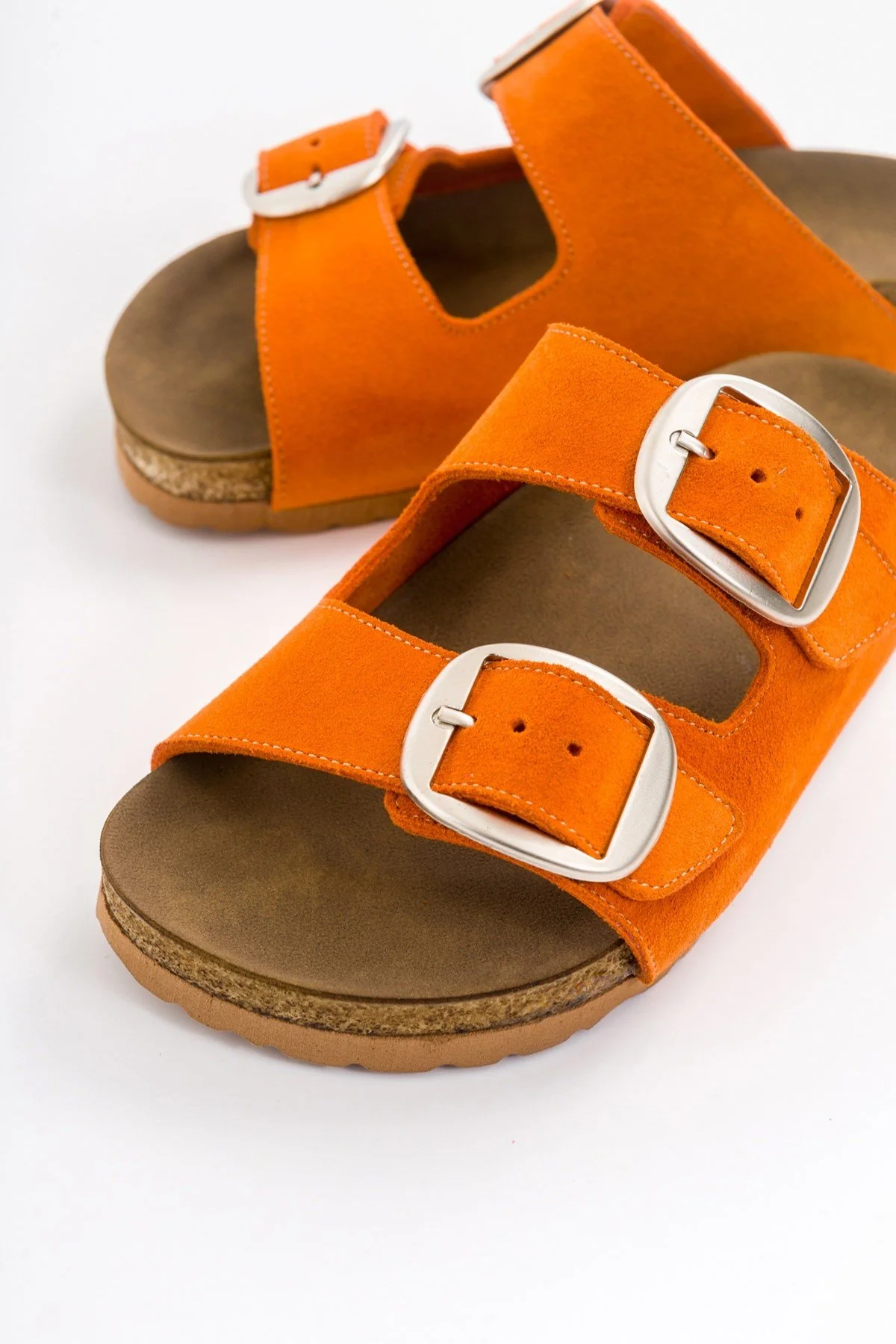 101 - Orange Suede Genuine Leather Slipper (Women) - Image 4