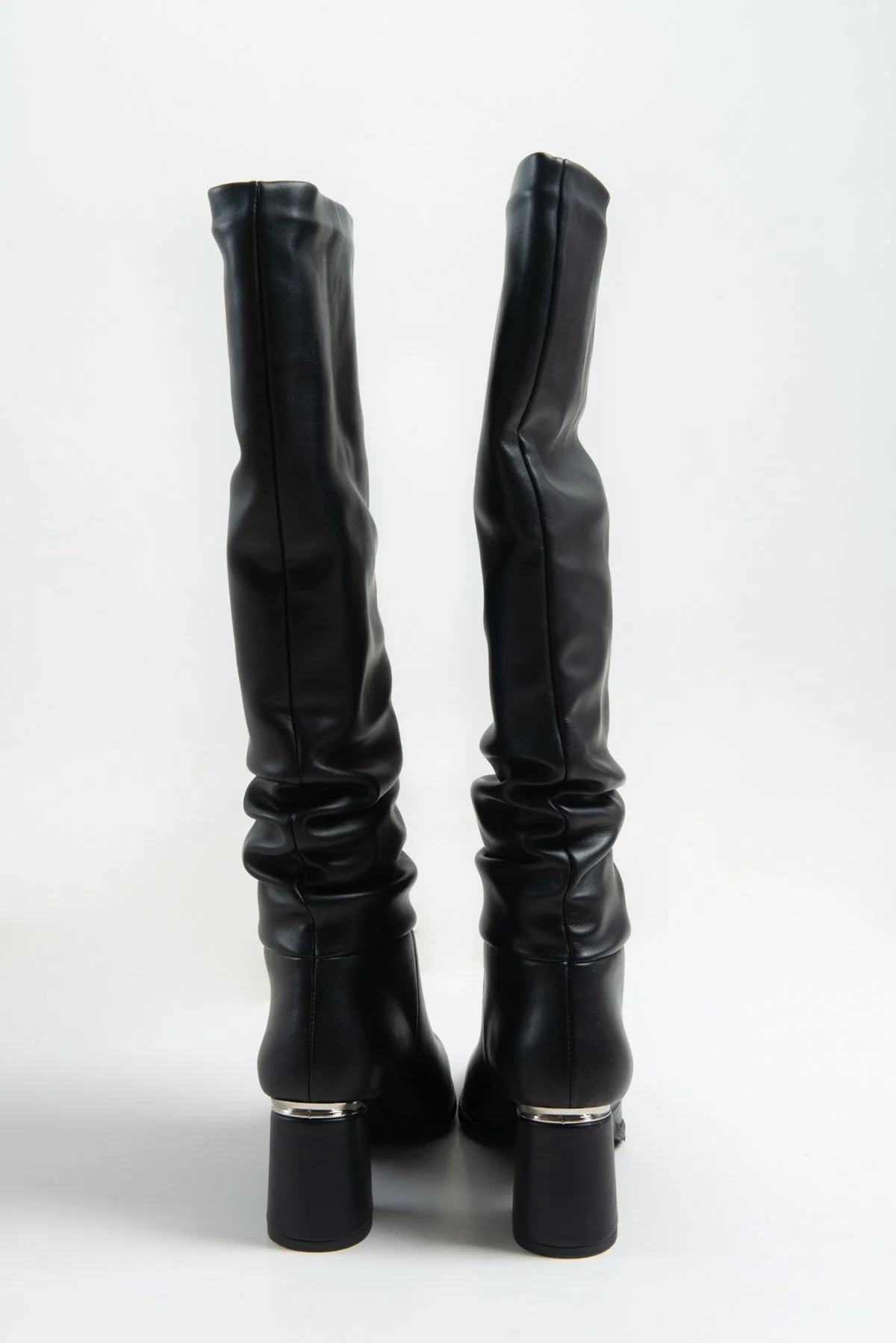 120 - Black Gusseted Block Heel Boot (Women) - Image 6