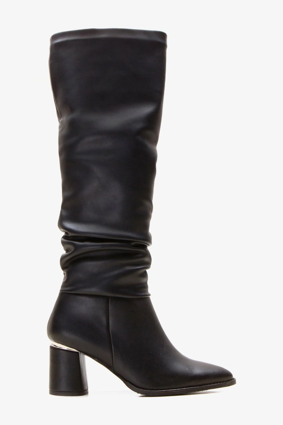 120 - Black Gusseted Block Heel Boot (Women) - Image 9