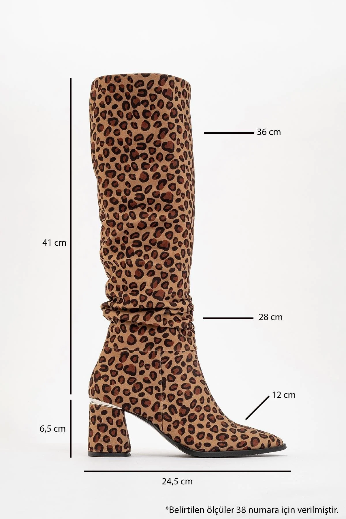 120 - Black Yellow Patterned Gusseted Knee-High Boot (Women) - Image 4