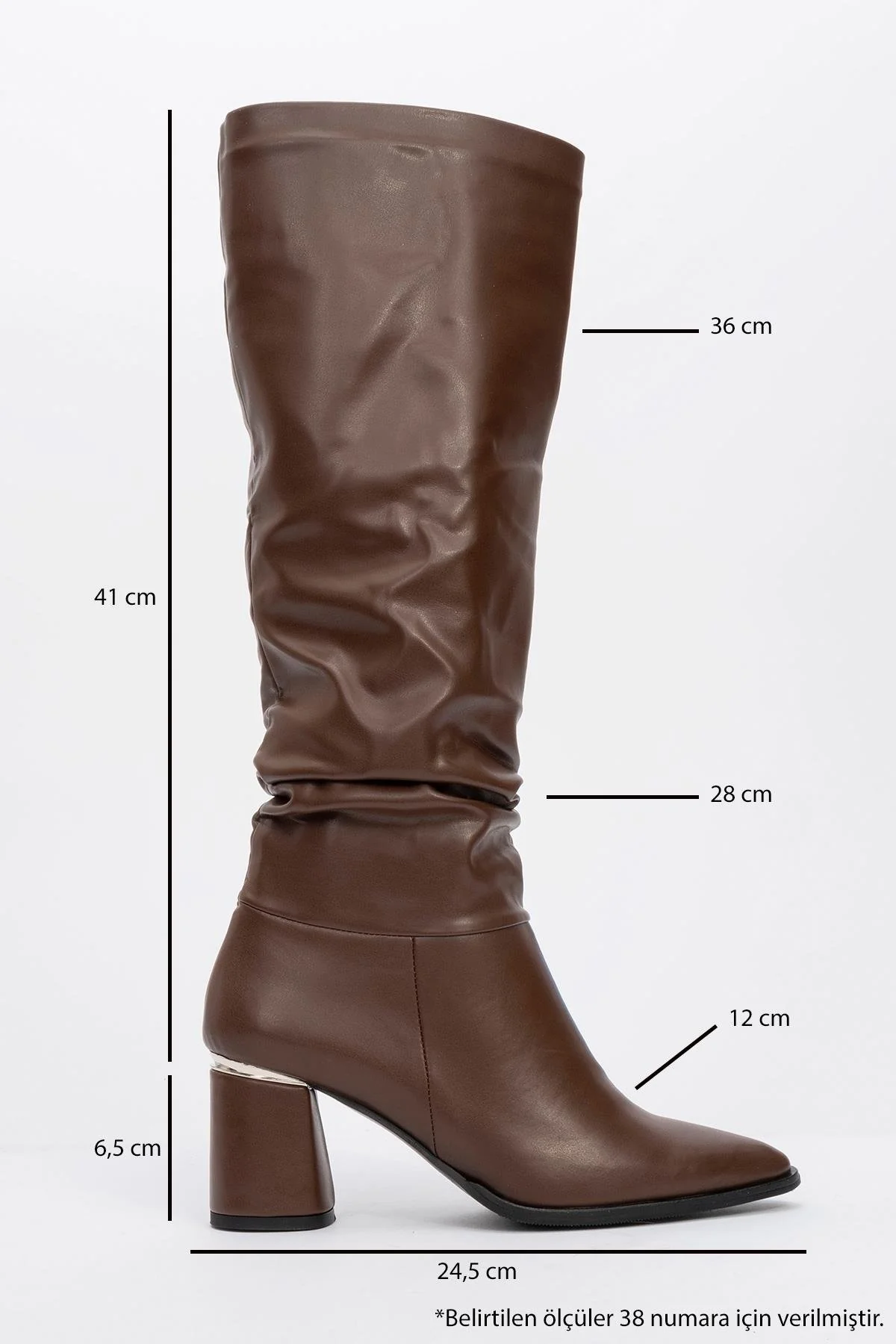 120 - Brown Gusset Block Heel Boot (Women) - Image 4