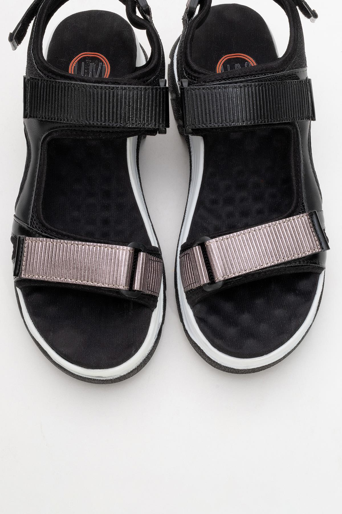 4740 - Black Platinum Strappy Sandal (Women) - Image 2