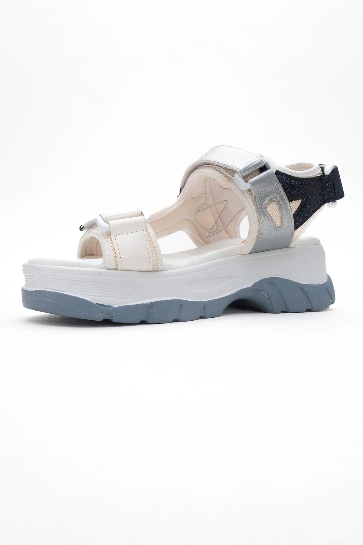 4740 - White-Navy Strap Sandal (Women) - Image 4