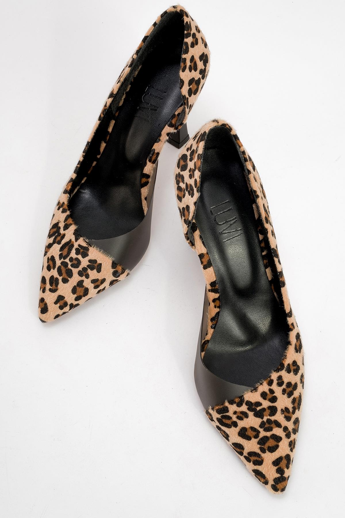 Ursula - Black And Yellow Patterned Heeled Shoe (Women) - Image 2