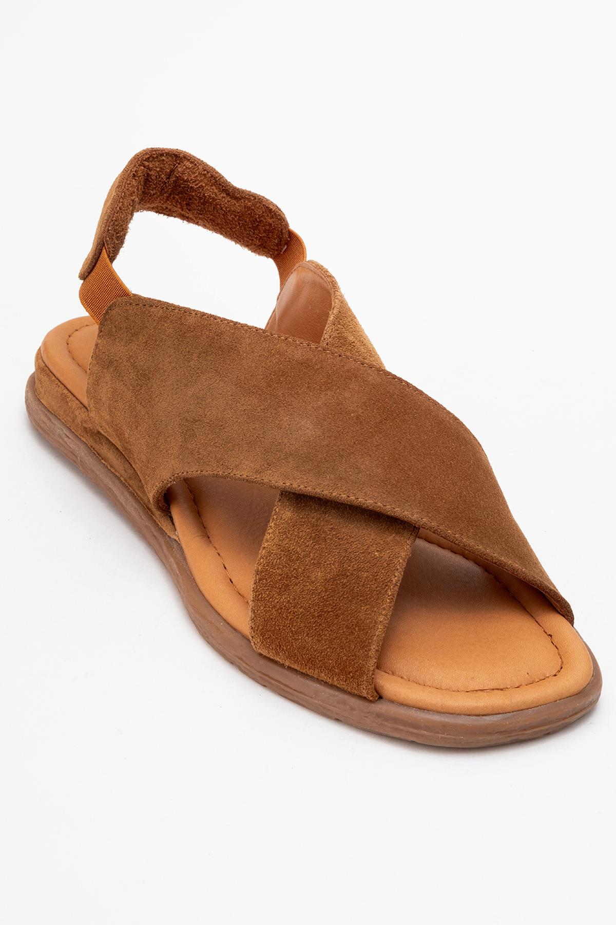 706 - Cognac Brown Leather Thong Sandals (Women) - Image 3