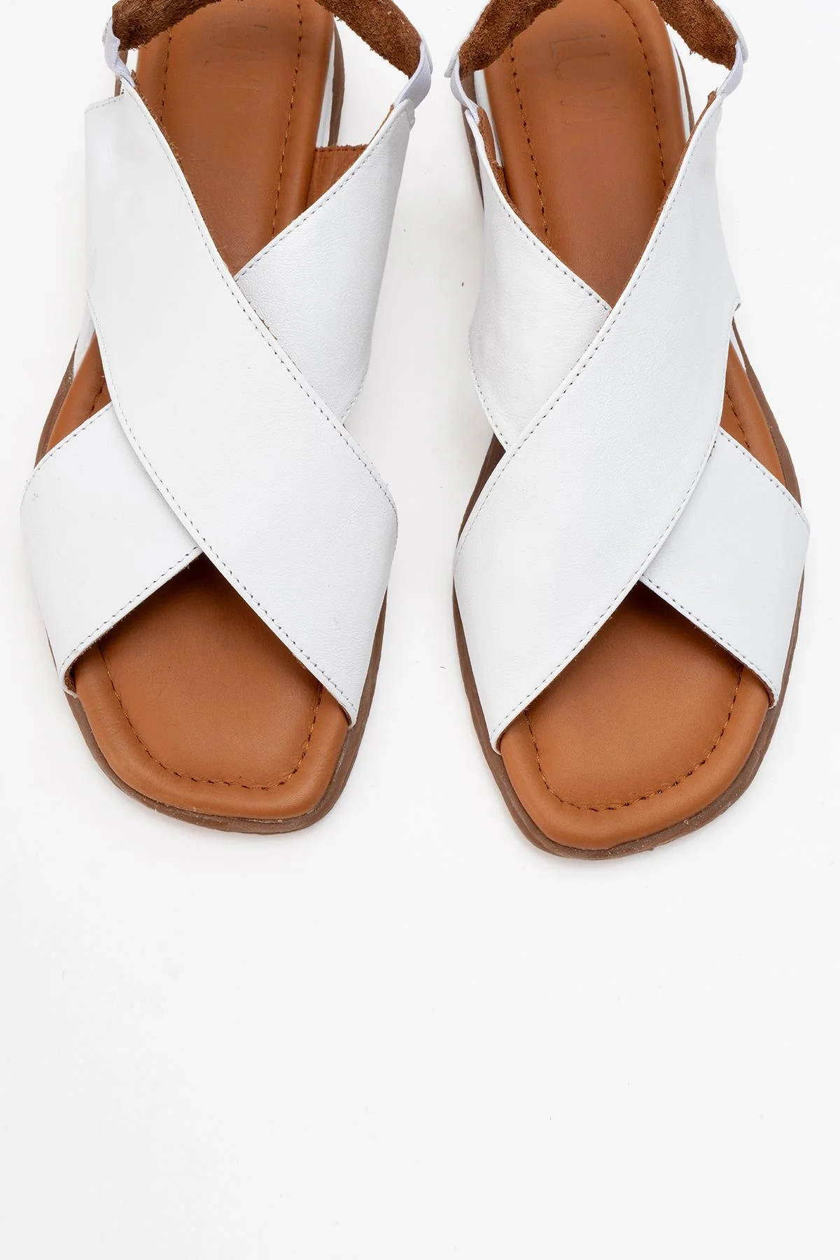 706 - White Leather Thong Sandals (Women) - Image 2