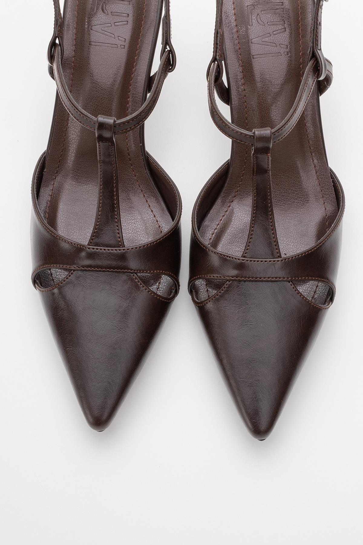 Abelia - Brown Stiletto Heel Shoe (Women) - Image 2