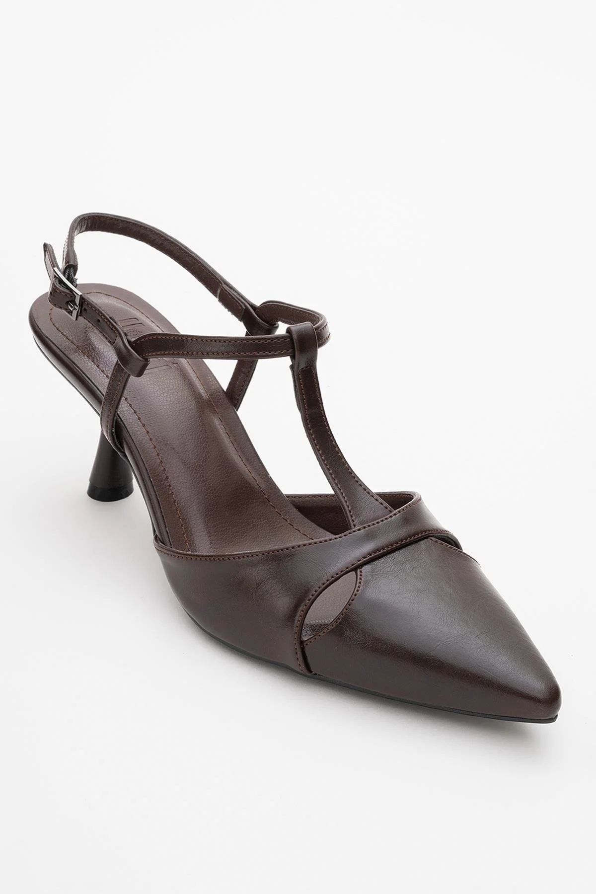 Abelia - Brown Stiletto Heel Shoe (Women) - Image 3