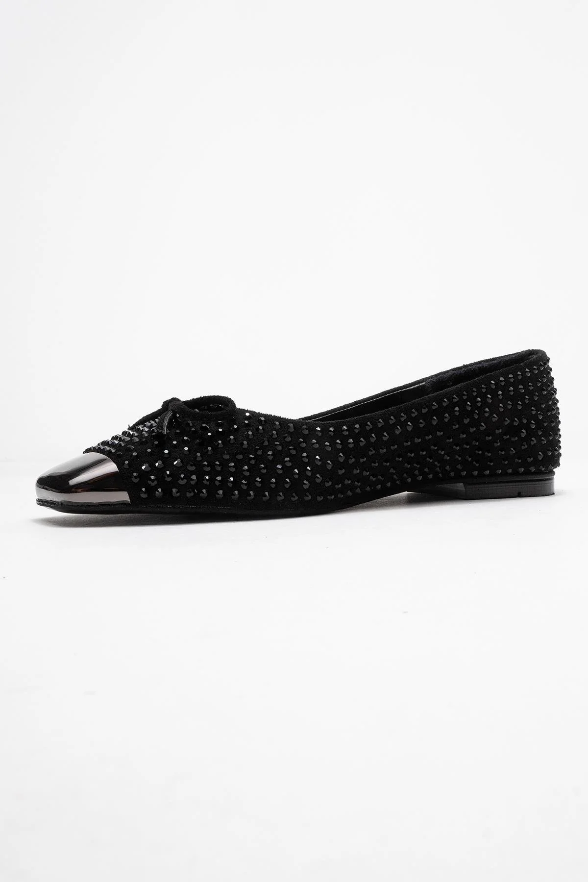 Abra - Black Stone-Embellished Bow Ballet Flat (Women) - Image 4