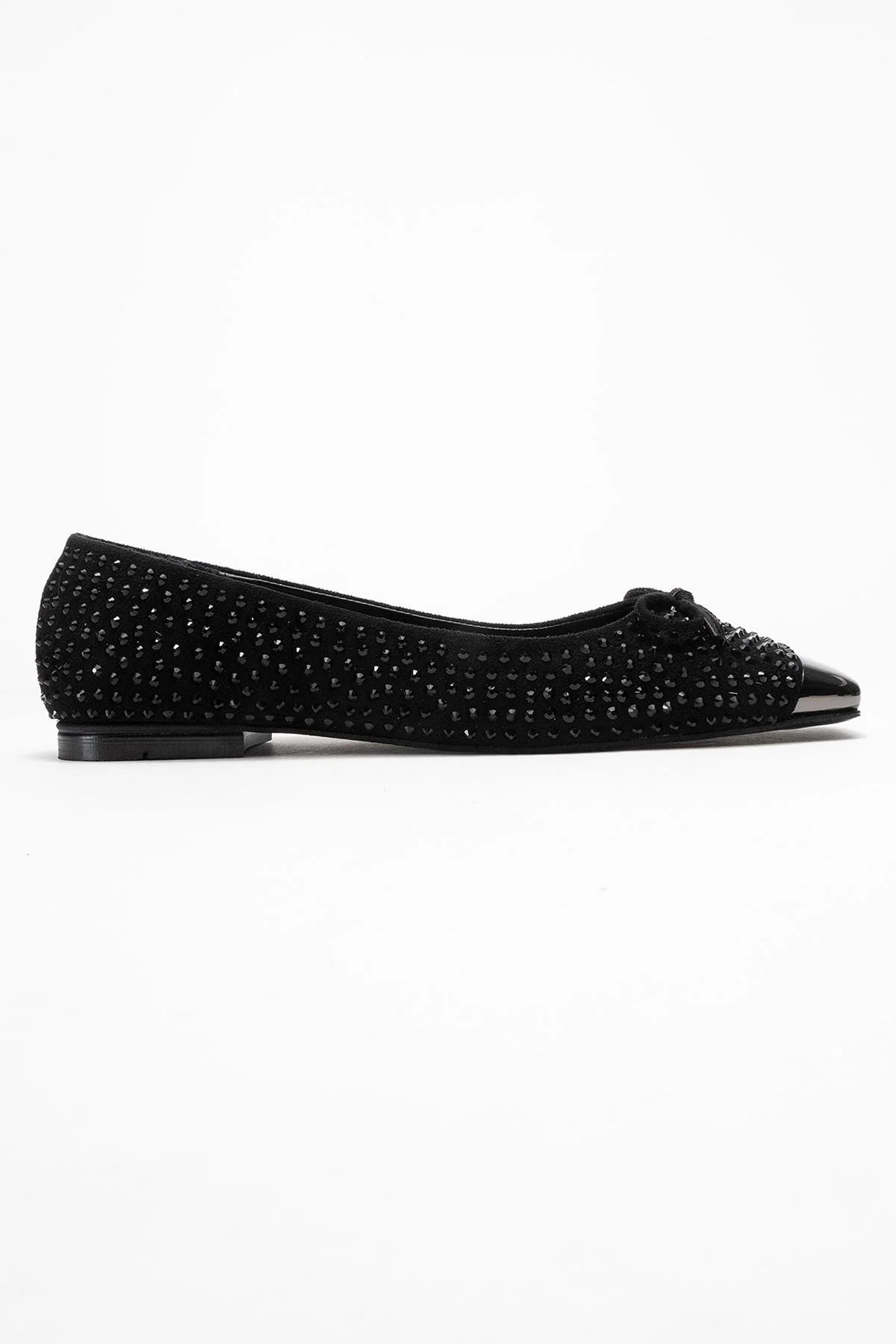 Abra - Black Stone-Embellished Bow Ballet Flat (Women) - Image 6
