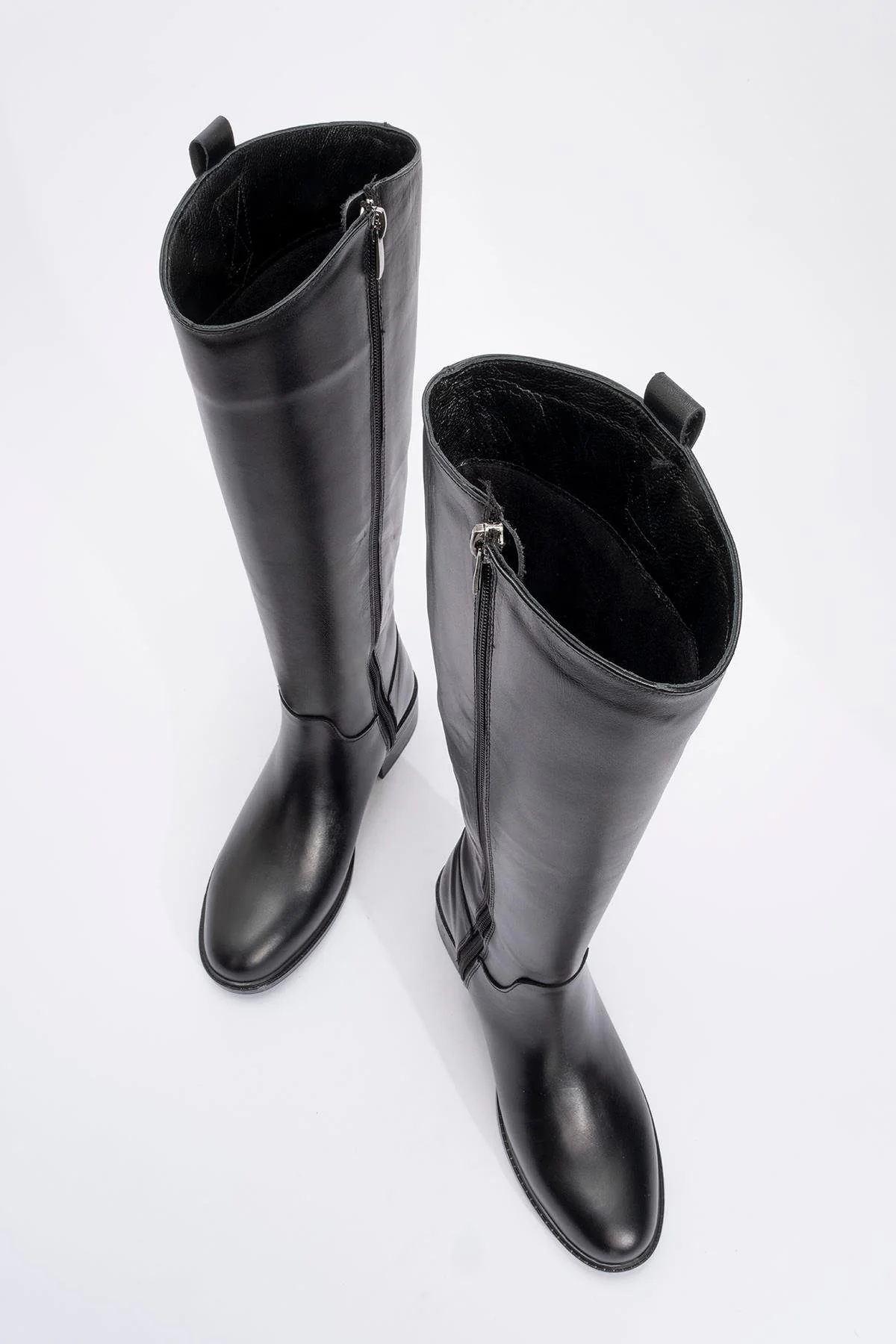 Acro Black Leather Heeled Boot (Women) - Image 3