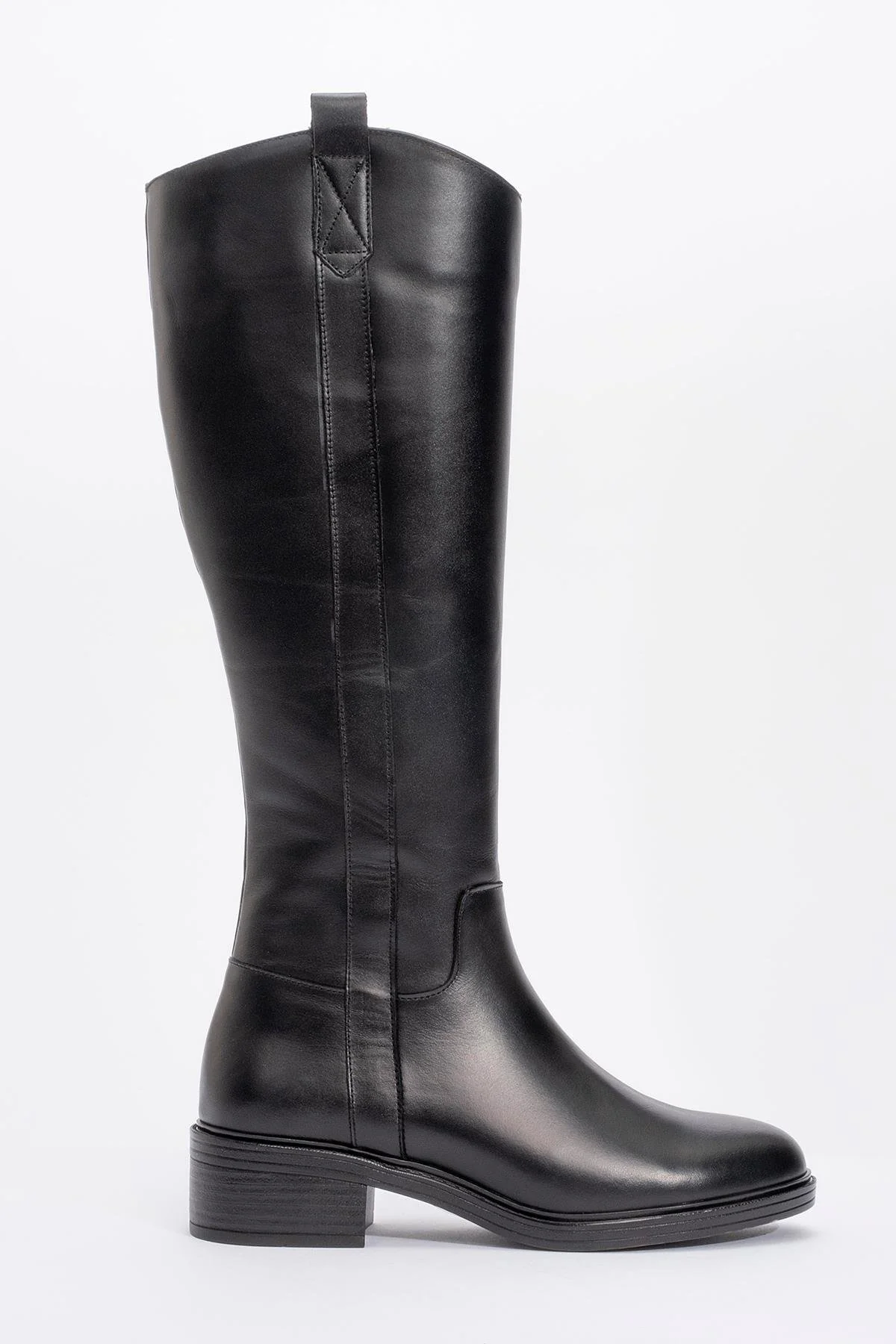 Acro Black Leather Heeled Boot (Women) - Image 5