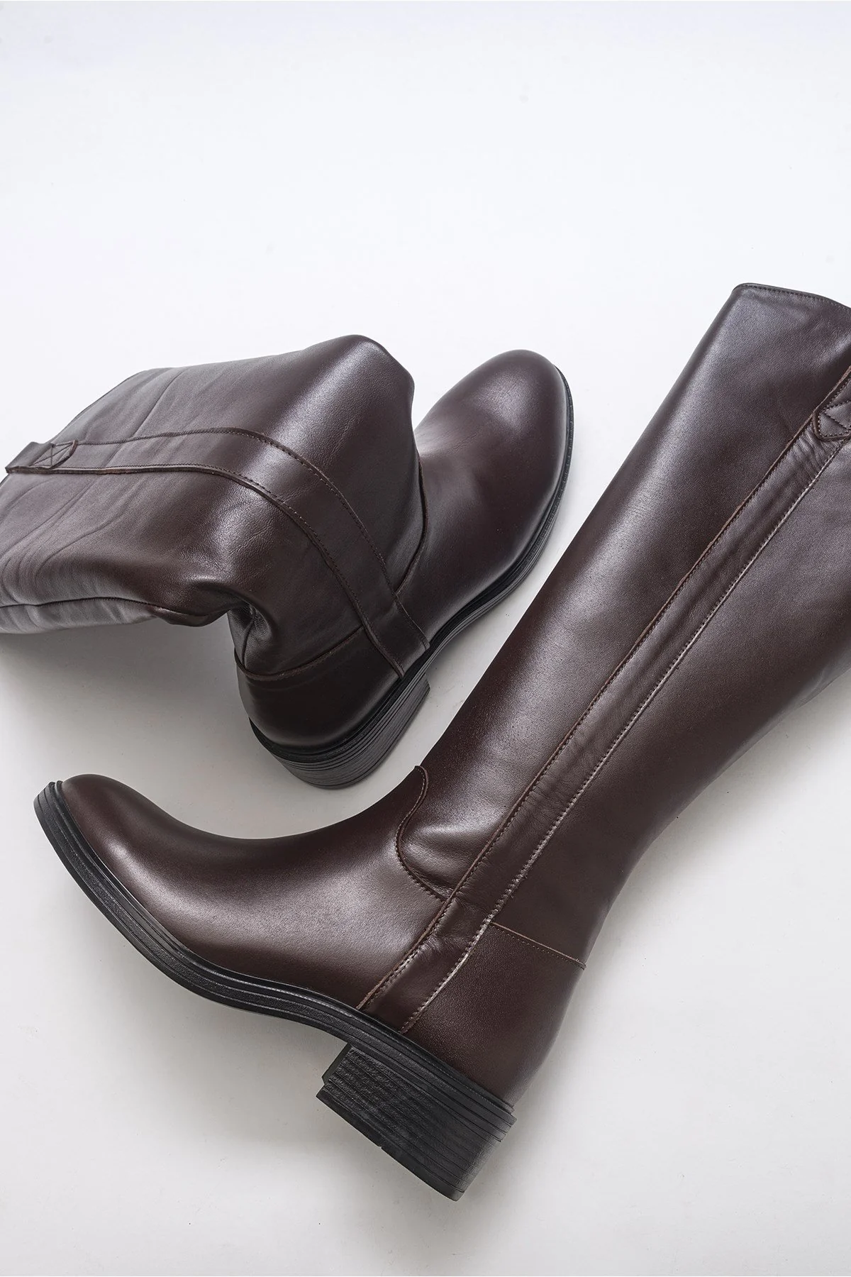 Acro Brown Leather Heeled Boot (Women) - Image 3
