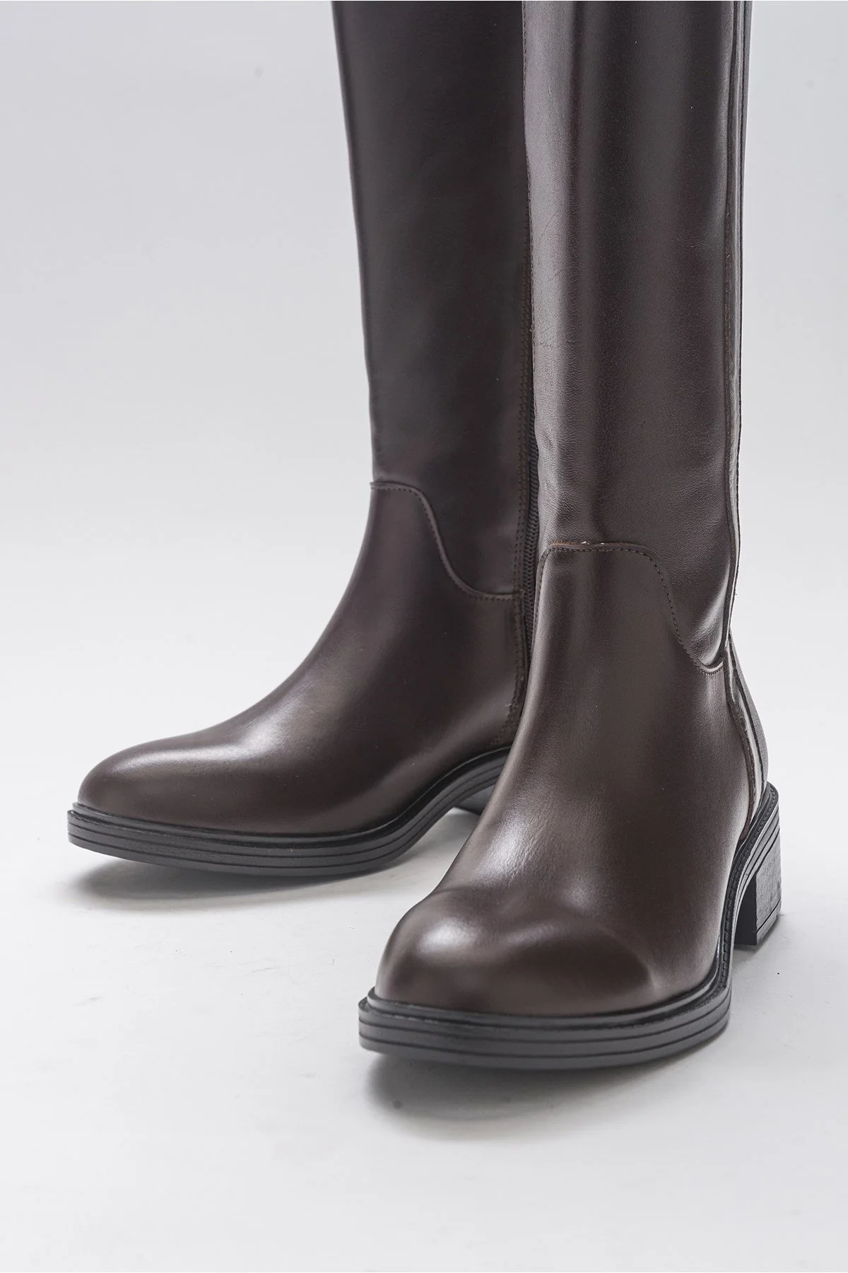 Acro Brown Leather Heeled Boot (Women) - Image 5