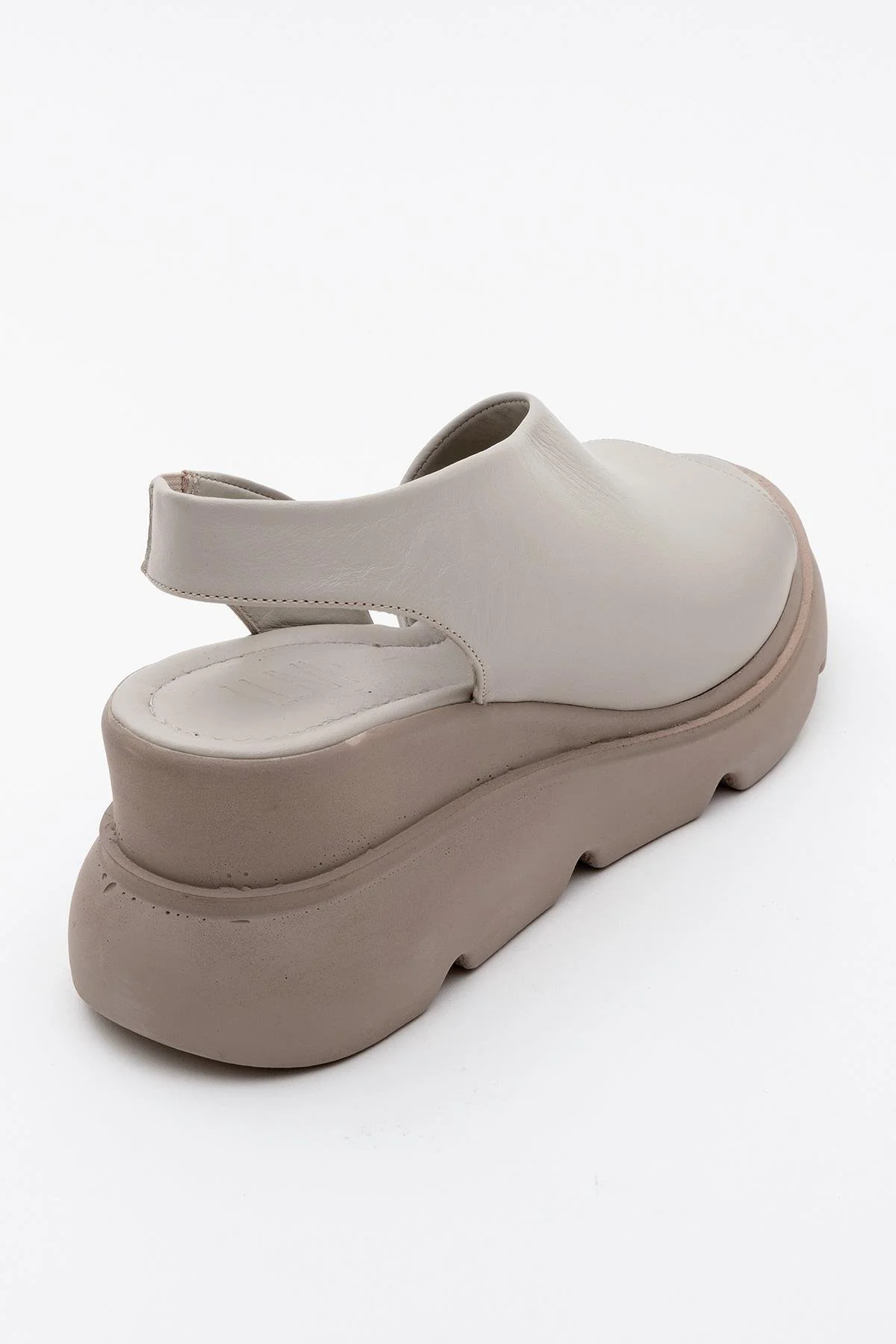 Agusto - Beige Leather Platform Sandal (Women) - Image 4