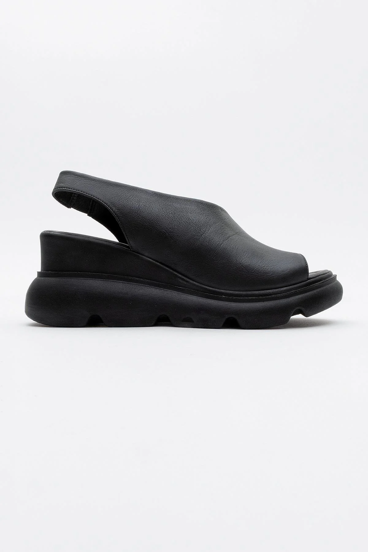 Agusto - Black Leather Platform Sandal (Women) - Image 5