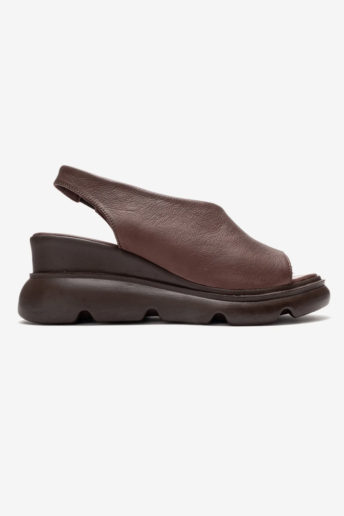 AGUSTO - Brown Genuine Leather Wedge Heel Sandal (Women) - Image 6