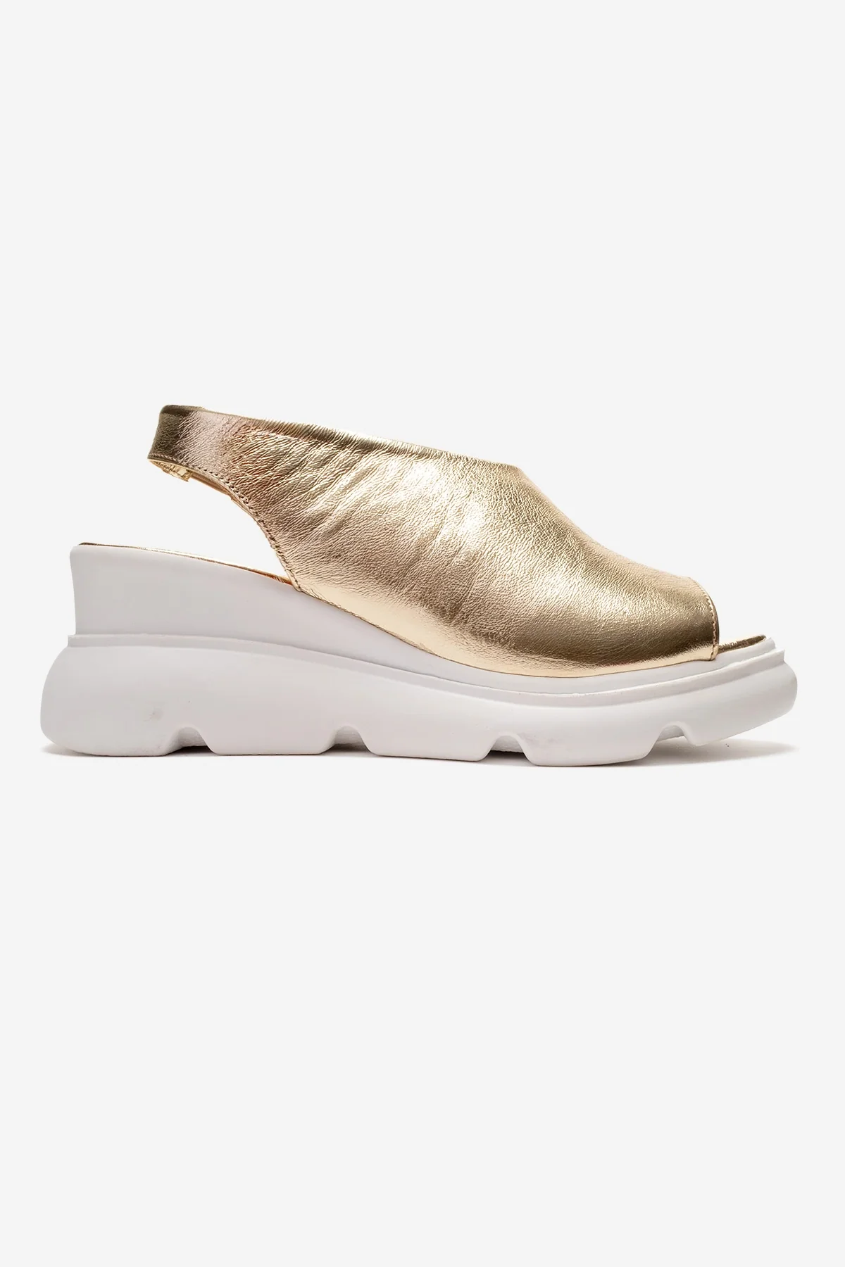 AGUSTO - Gold Genuine Leather Wedge Heel Sandal (Women) - Image 6