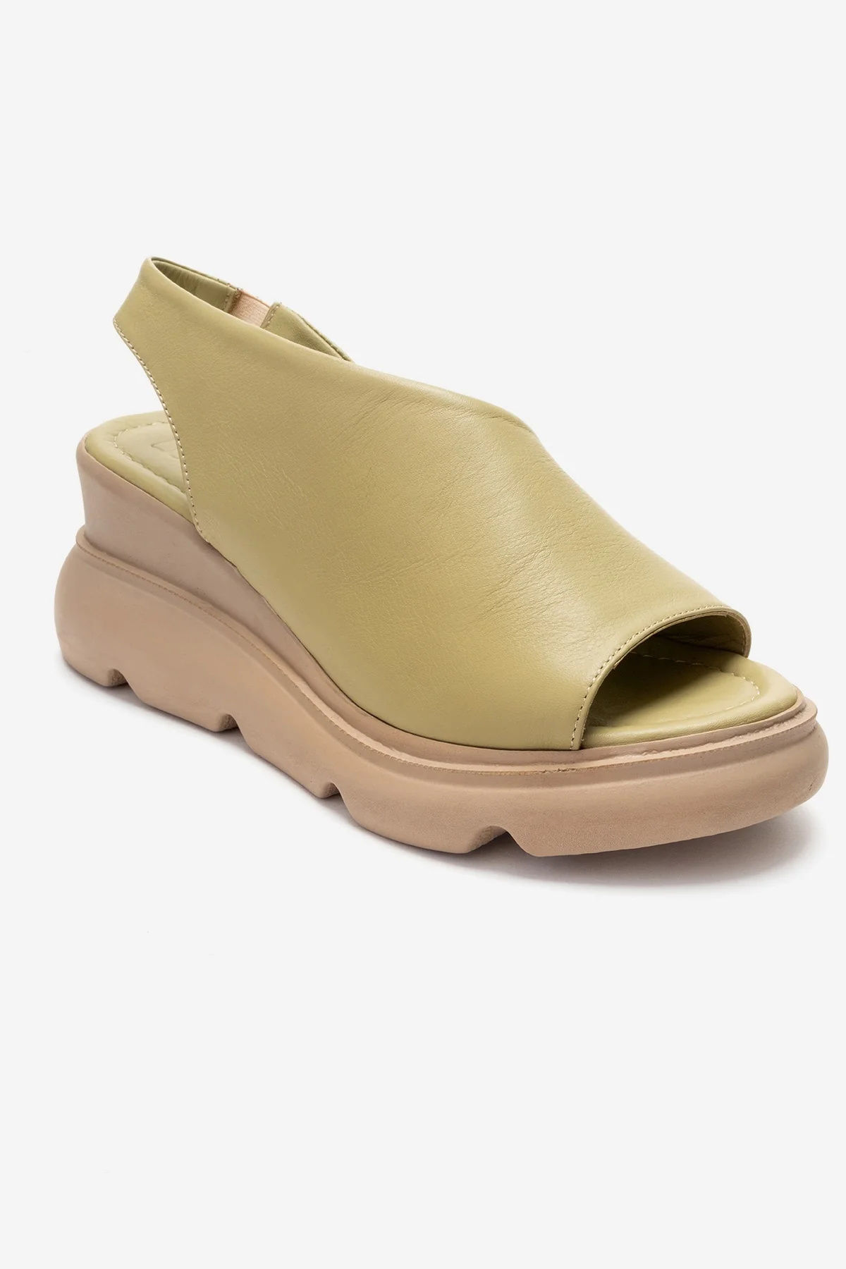 AGUSTO - Green Genuine Leather Wedge Heel Sandal (Women) - Image 3