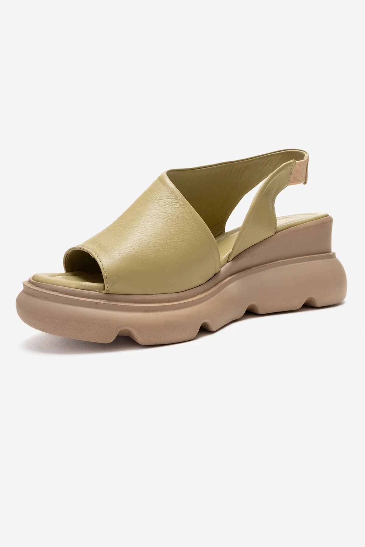 AGUSTO - Green Genuine Leather Wedge Heel Sandal (Women) - Image 4