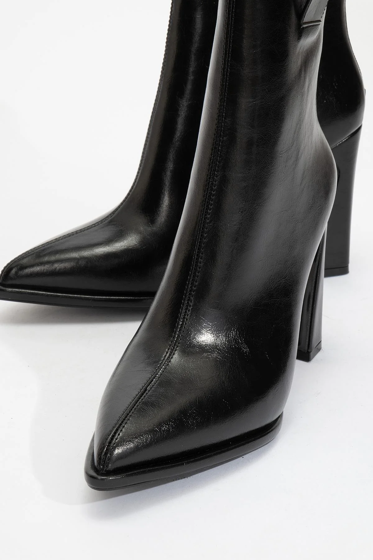 Aja - Black Block Heel Convertible Knee-High Boot (Women) - Image 10