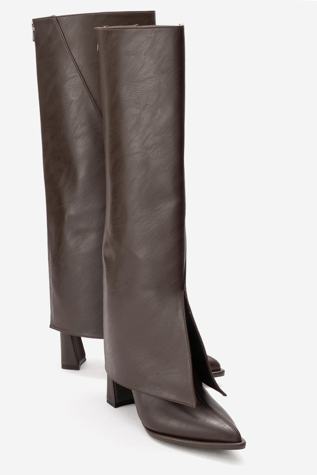 AJA - Brown Block Heel Boot (Women)