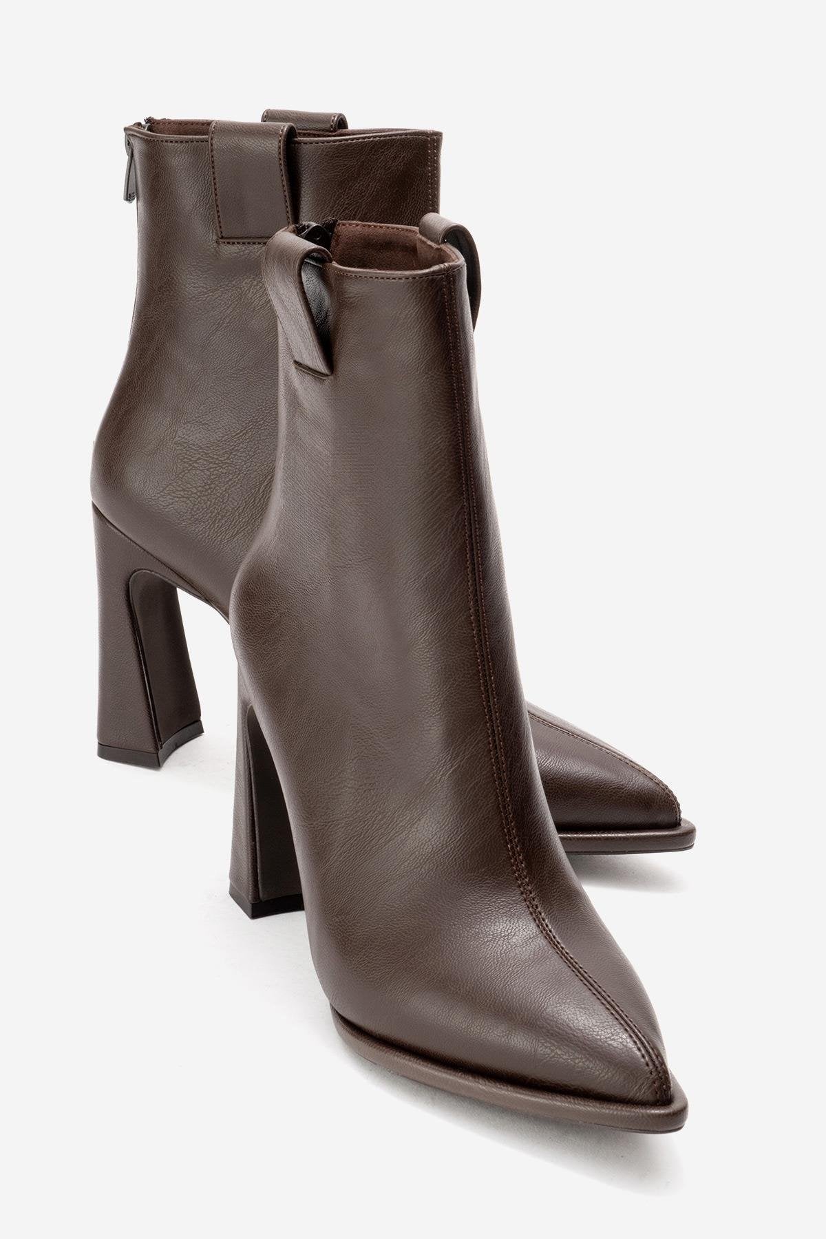 AJA - Brown Block Heel Boot (Women) - Image 4