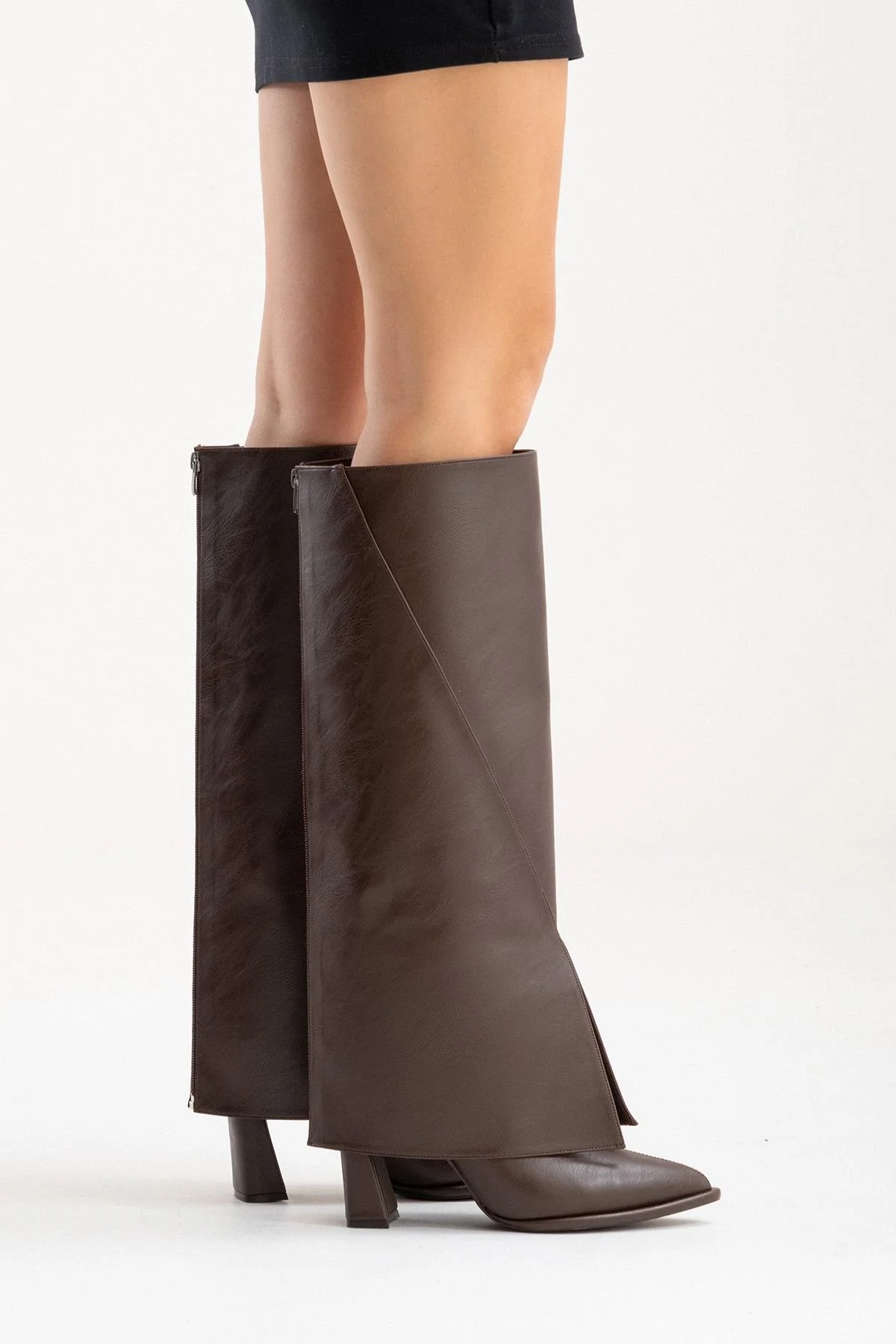 AJA - Brown Block Heel Boot (Women) - Image 9