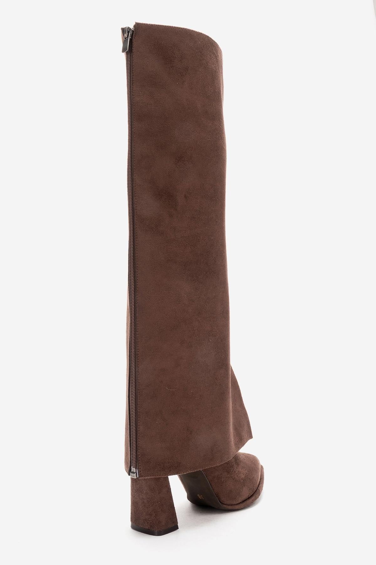 AJA - Brown Suede Block Heel Boot (Women) - Image 10